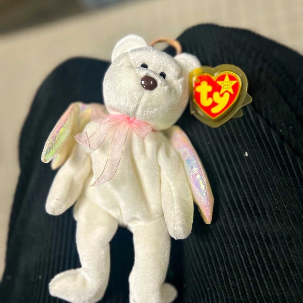 Ty Beanie Baby "Halo"  Bear 1998  Limited Edition Rare Brown Nose and Errors NM